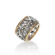 Anello Donna Fascia Polvere di Stelle in Argento e Oro 9KT DE NOBILI (AN2515)