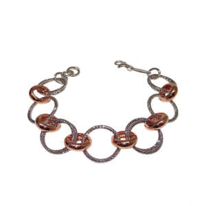 Bracciale Donna catena diamantata in Argento bianco e rosè FRABOSO (BR03549BC)