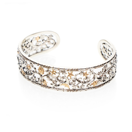 Bracciale Rigido Donna Polvere di Stelle in Argento e Oro 9KT DE NOBILI (BR717)
