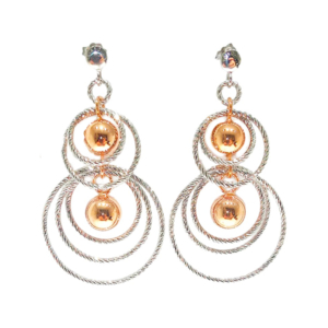 Orecchini Donna Pendenti Argento con Sfere Rosè Fraboso 8940